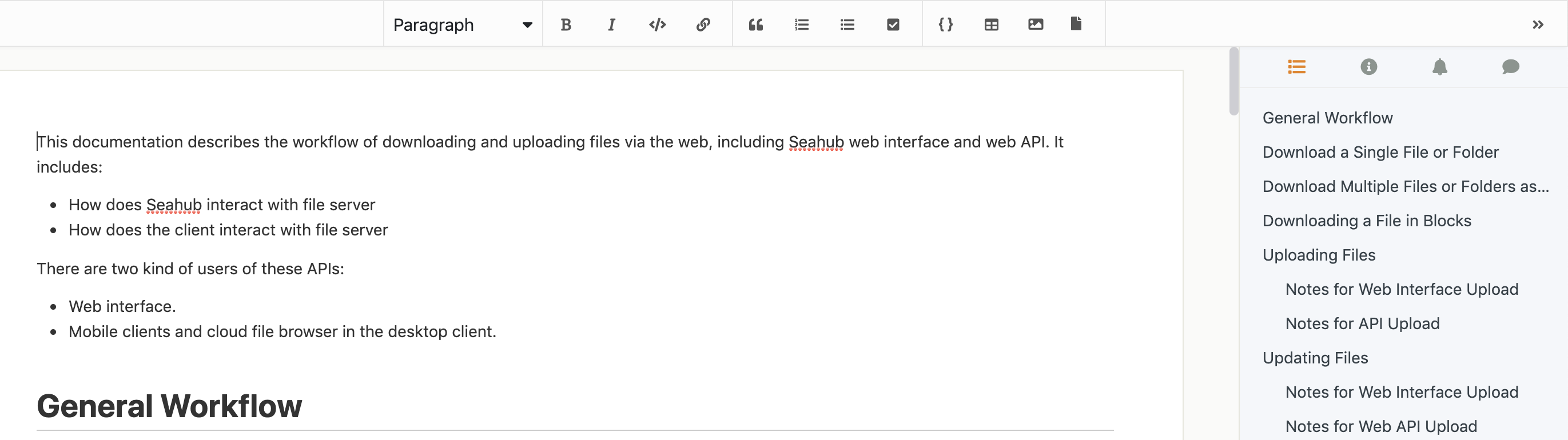 Markdown Editor Side Bar