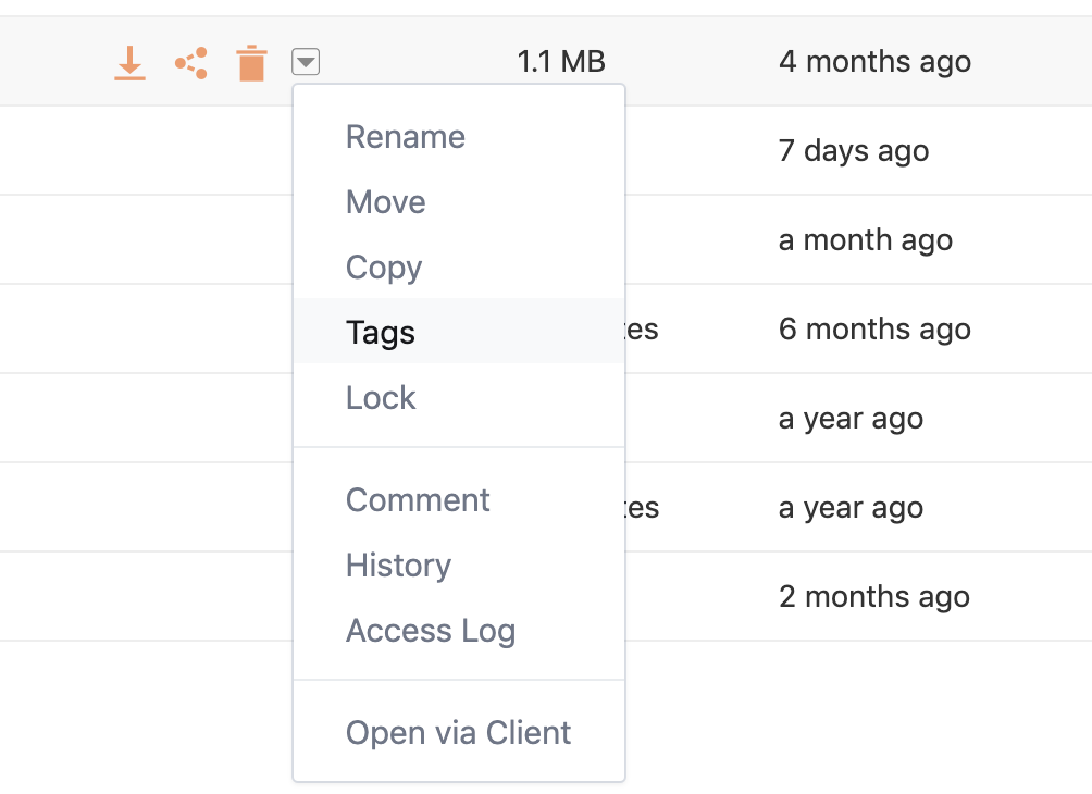 Tags from file browser